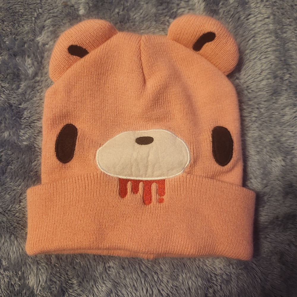 Cute Pink Gloomy Bear Knit Beanie